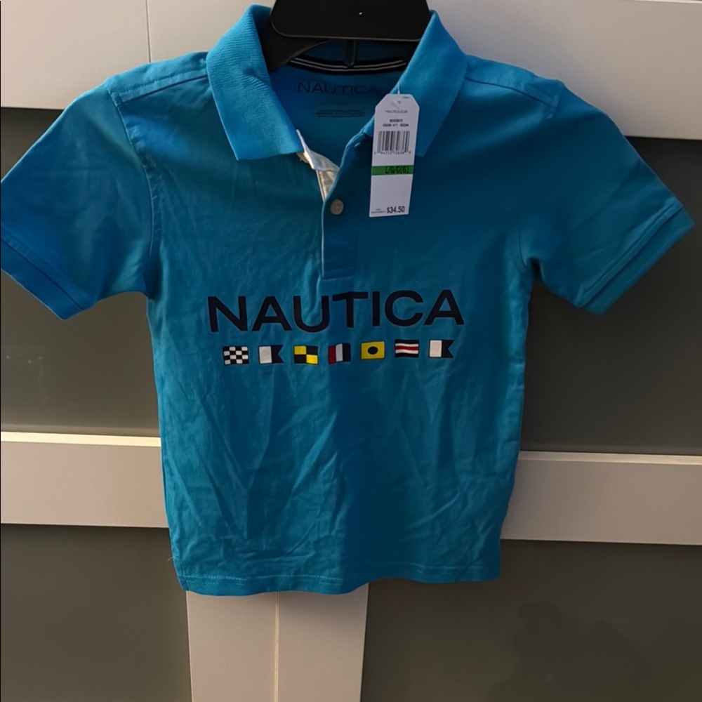 Nautica Blue Polo Shirt Classic Design Soft Fabric